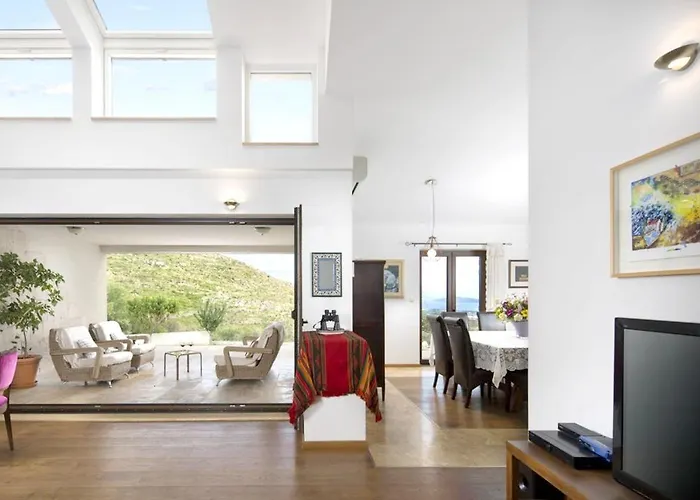 Panoramic In Prgomet, Sea View And Private Pool Villa Plano